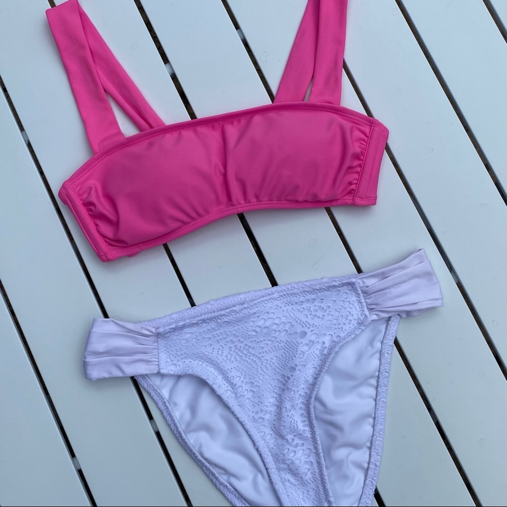 Pink and White Bikini